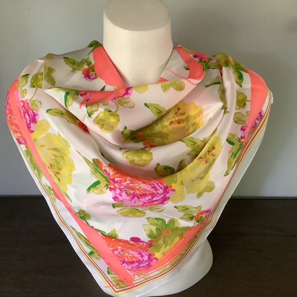 Juicy Couture Large Square Silky Floral Scarf